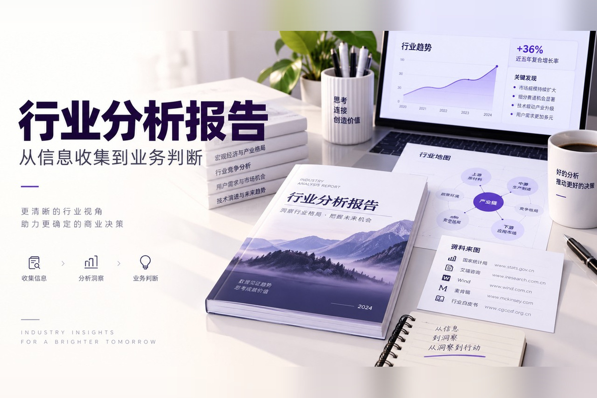 行业分析报告怎么写？研究框架、数据口径与报告模板文章封面