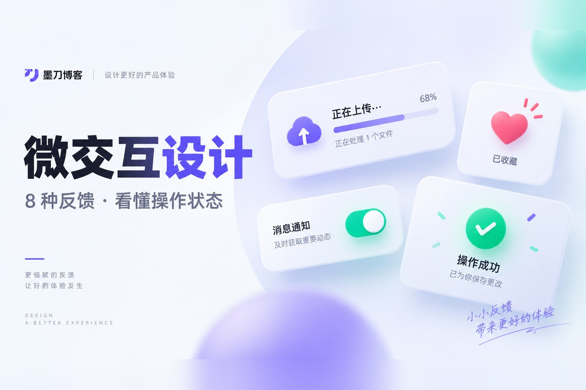 8种微交互设计：点击、滑动、加载与错误反馈怎么做文章封面