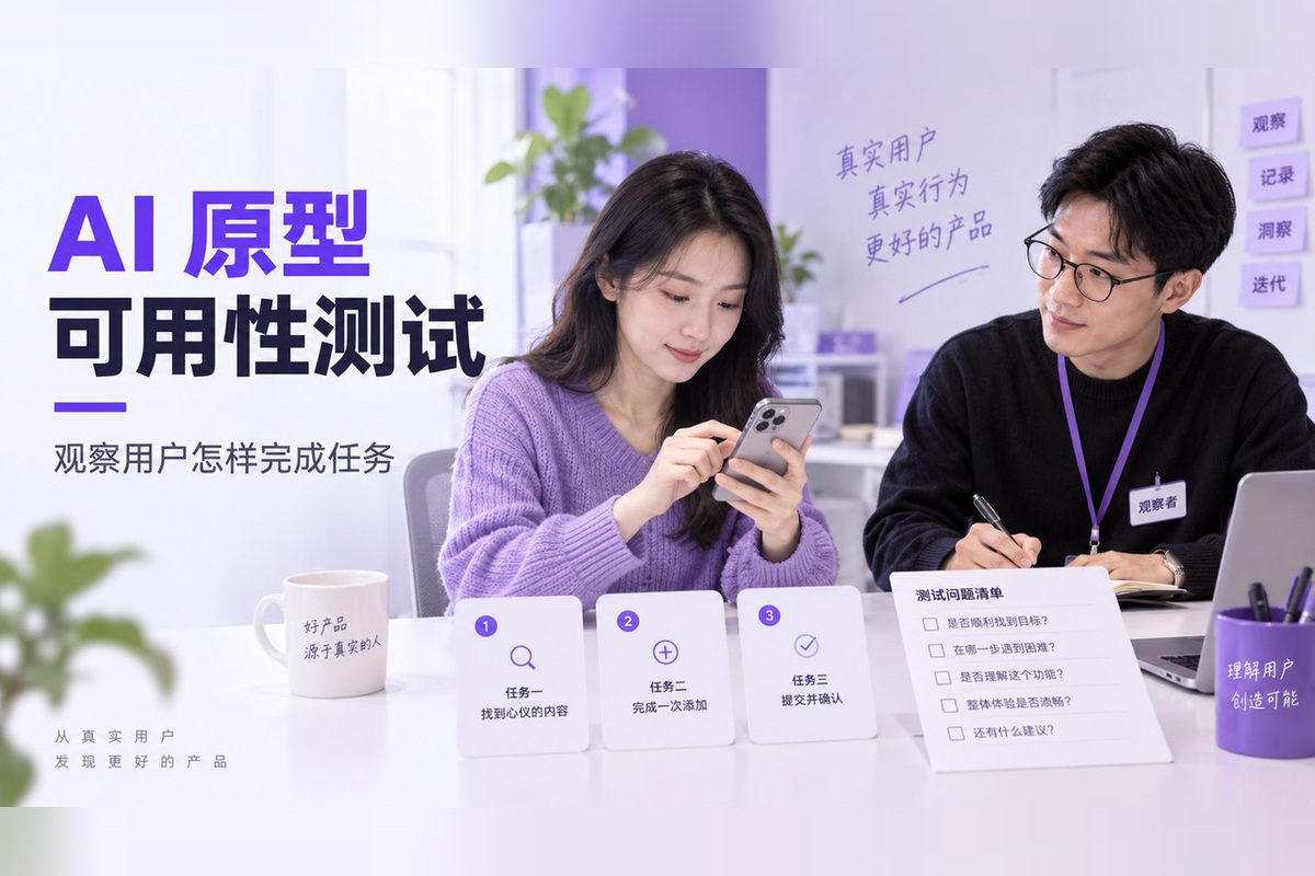 AI生成原型怎么做可用性测试？任务脚本与观察记录文章封面