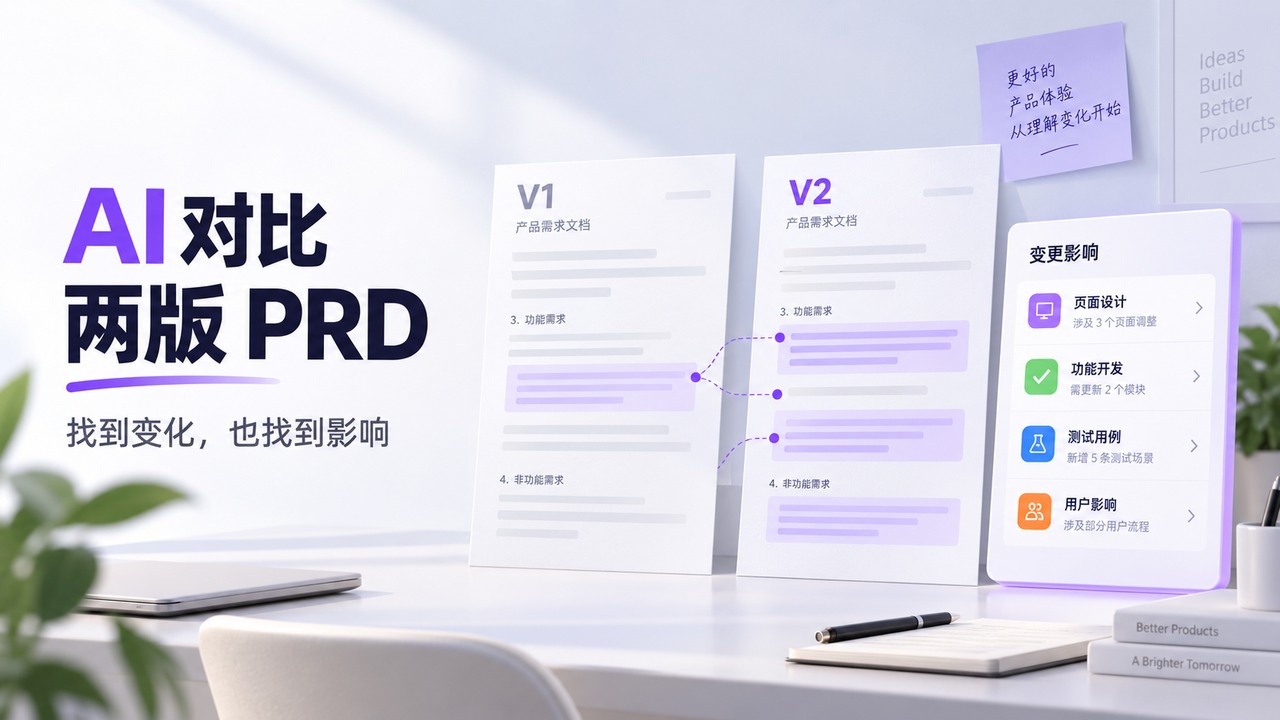 AI对比两版PRD,区分规则变化与单纯的文字改动