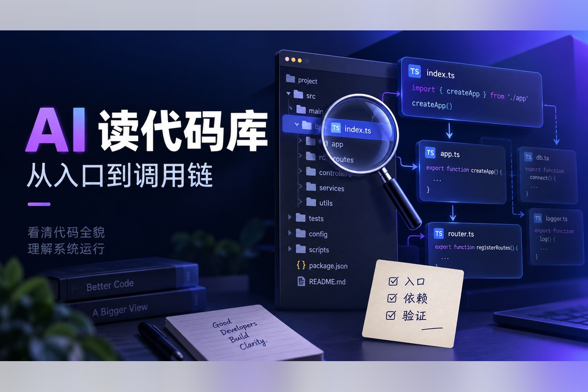 如何用AI读懂陌生代码库？从项目入口到一条业务调用链文章封面