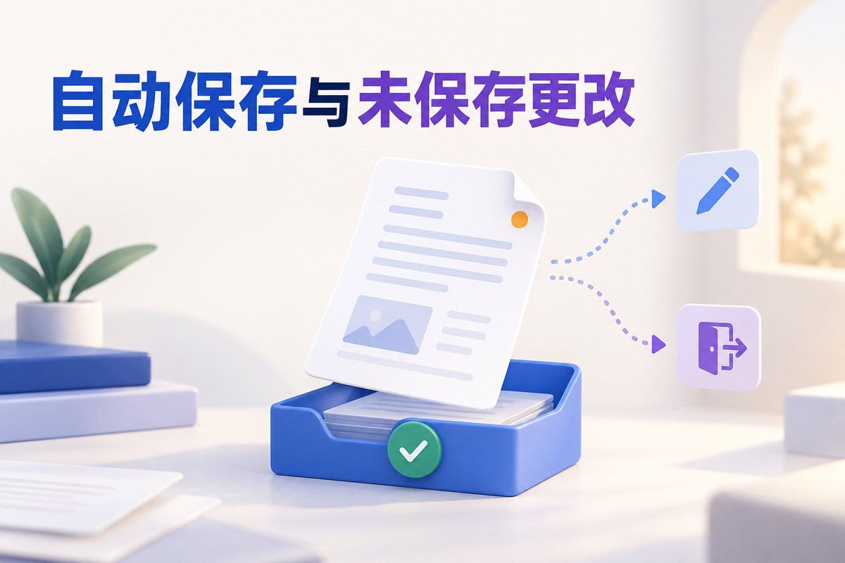 自动保存与手动保存怎么选？未保存提醒、失败重试与草稿恢复文章封面