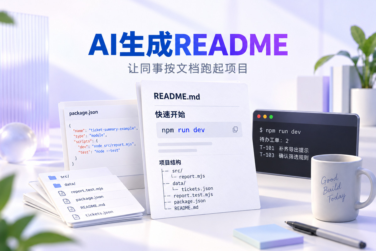 AI生成README：让同事按文档跑起项目文章封面