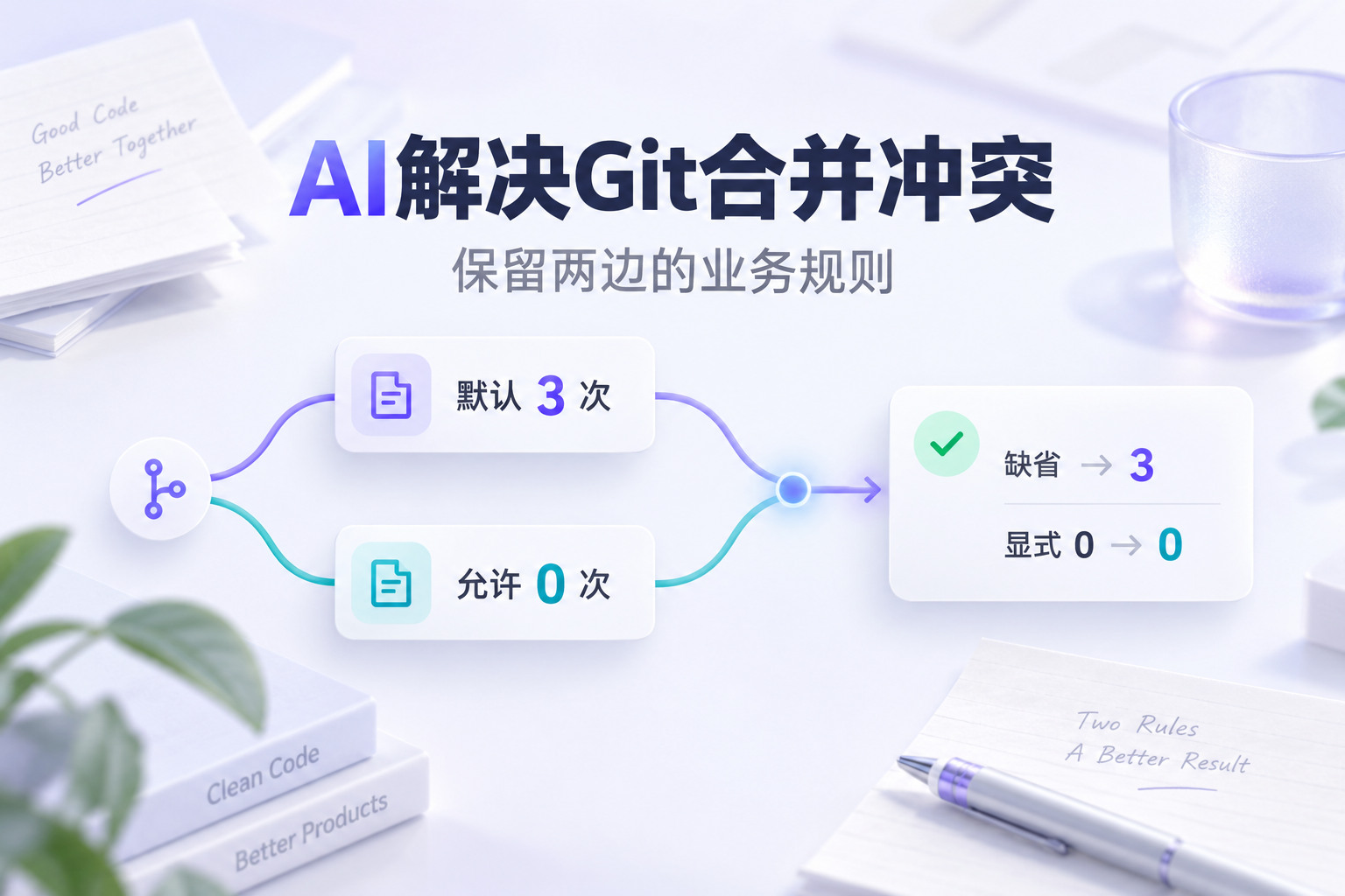 AI解决Git合并冲突：同时保留默认重试3次和显式设置0次的规则