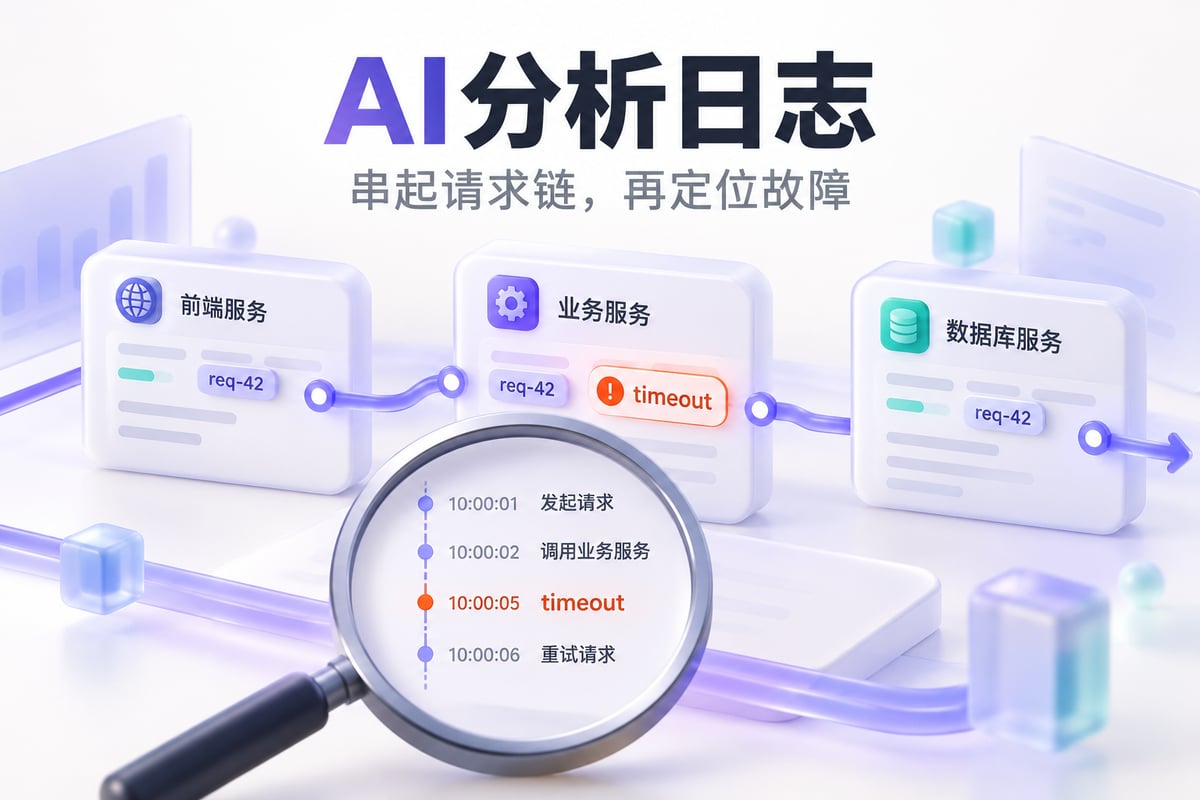 AI分析日志怎么做？串起请求链再定位故障文章封面