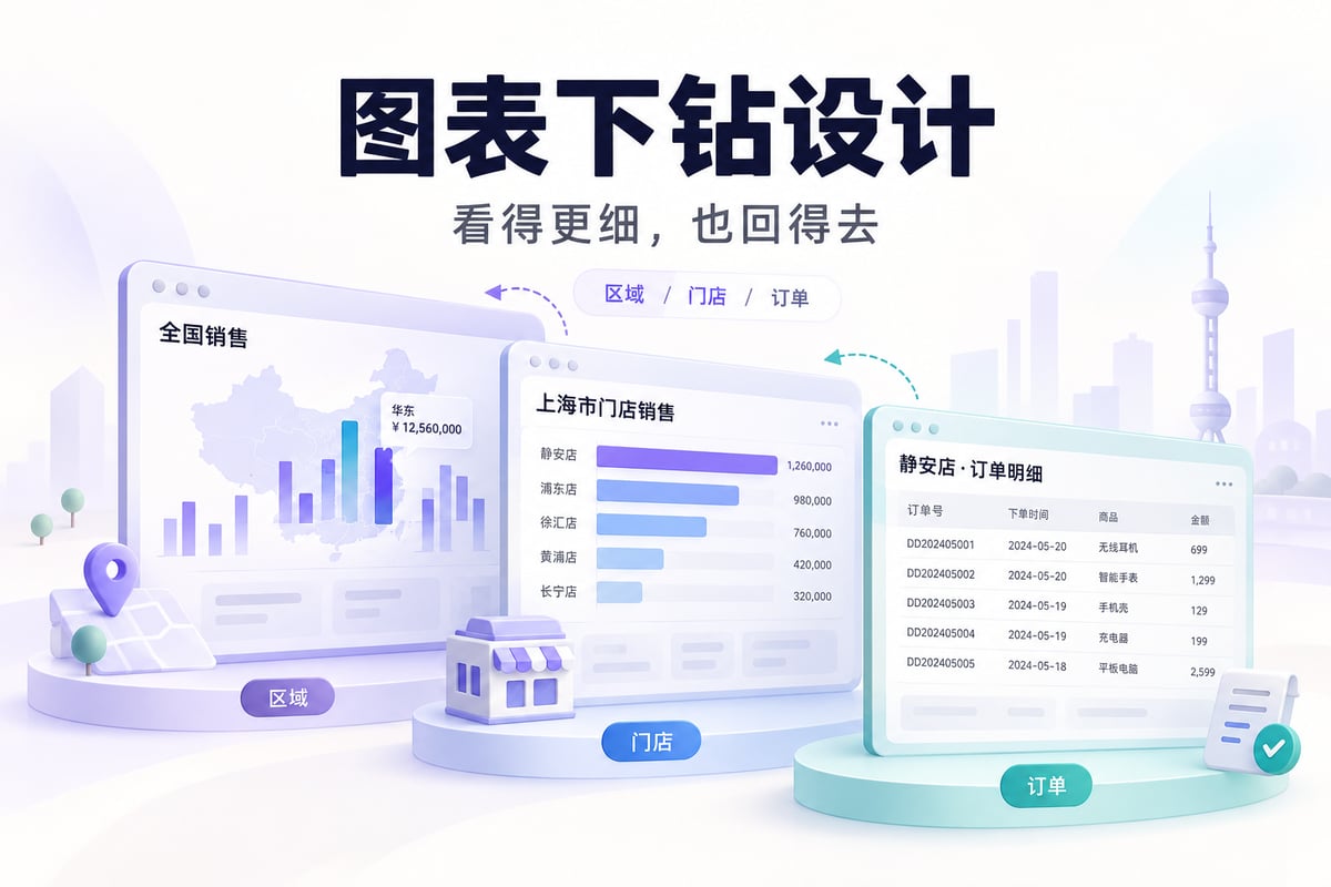 图表下钻怎么设计？层级、筛选与返回路径文章封面