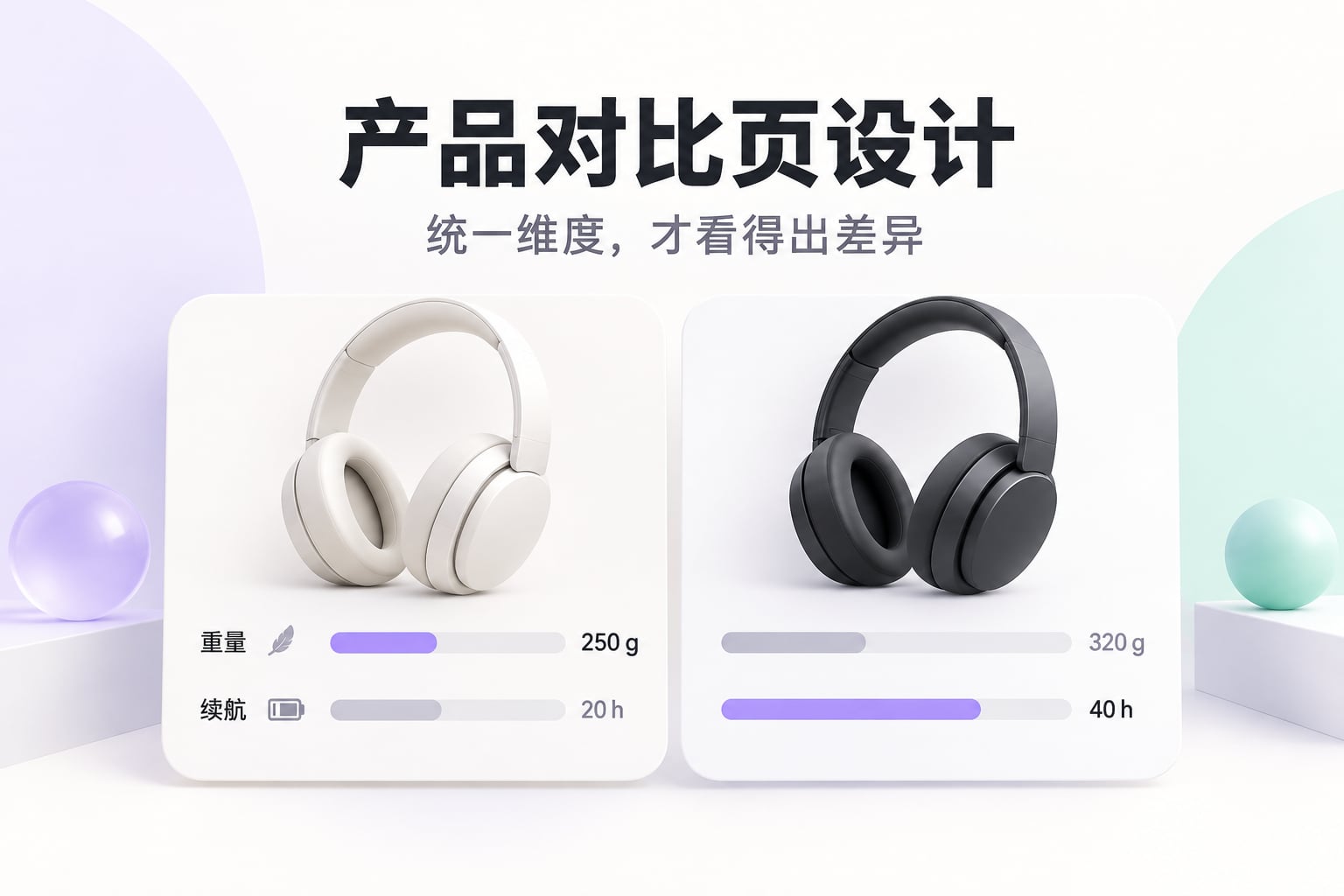 产品对比页设计:统一参数维度并突出影响选择的差异