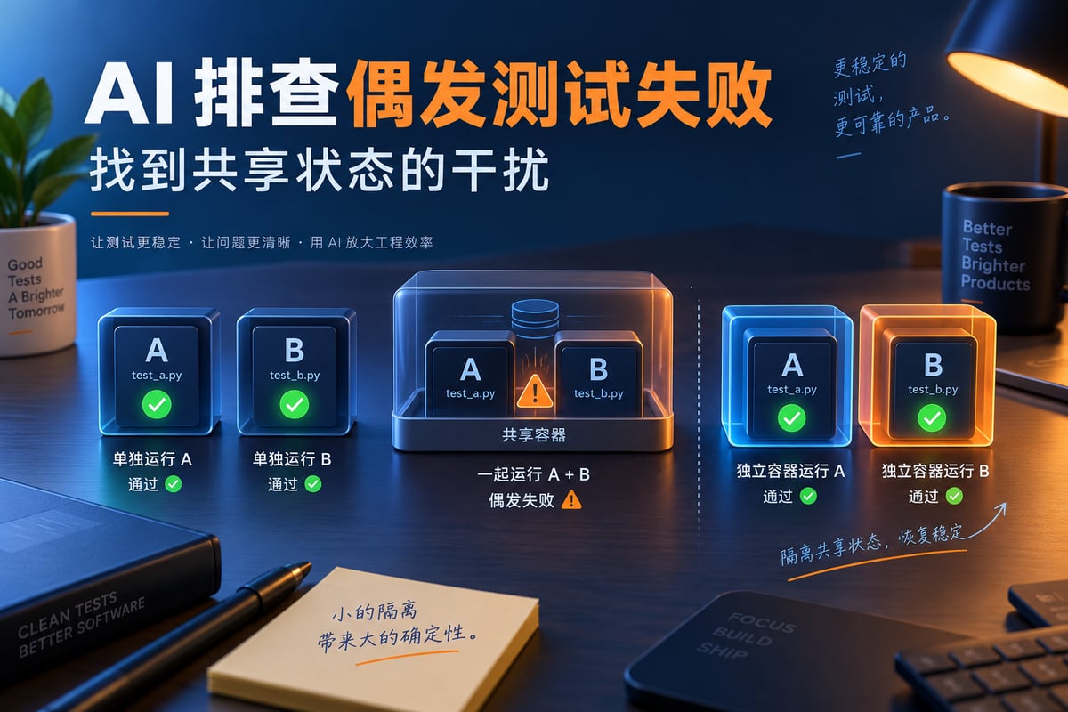 AI排查偶发测试失败：找出共享状态干扰文章封面