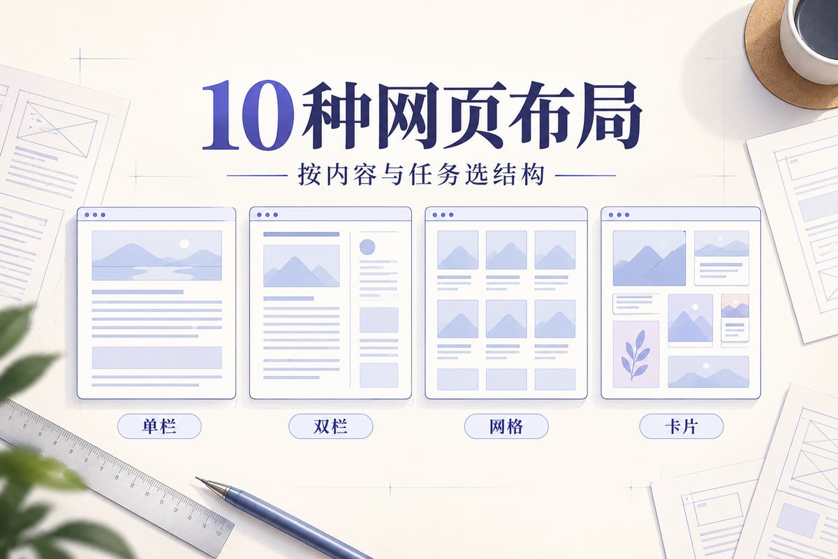网页布局有哪些？10种类型与选择方法文章封面