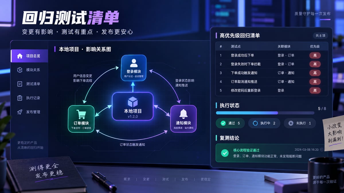 AI回归测试清单怎么生成？从改动范围到复测结论文章封面