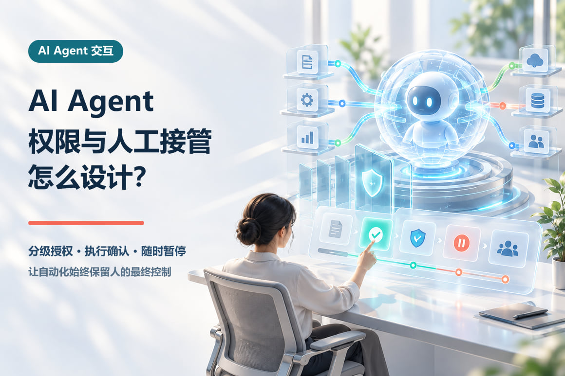 AI Agent 权限与人工接管怎么设计？高风险操作交互清单文章封面