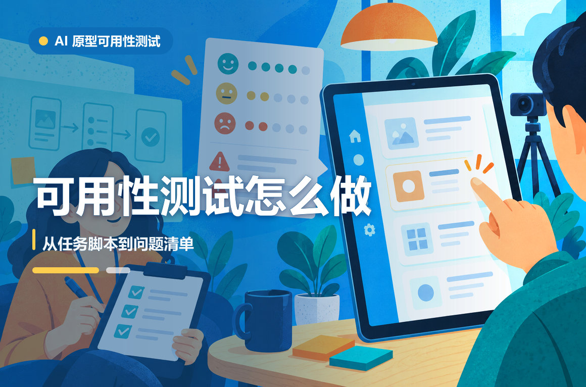 AI生成原型怎么做可用性测试？从任务脚本到问题清单文章封面