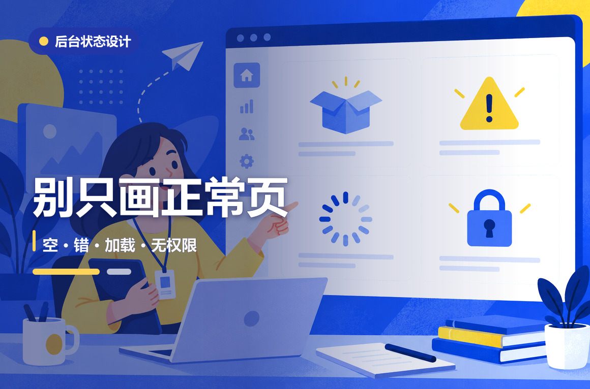 后台管理系统不能只画正常页：空、错、加载、无权限状态设计相关文章封面