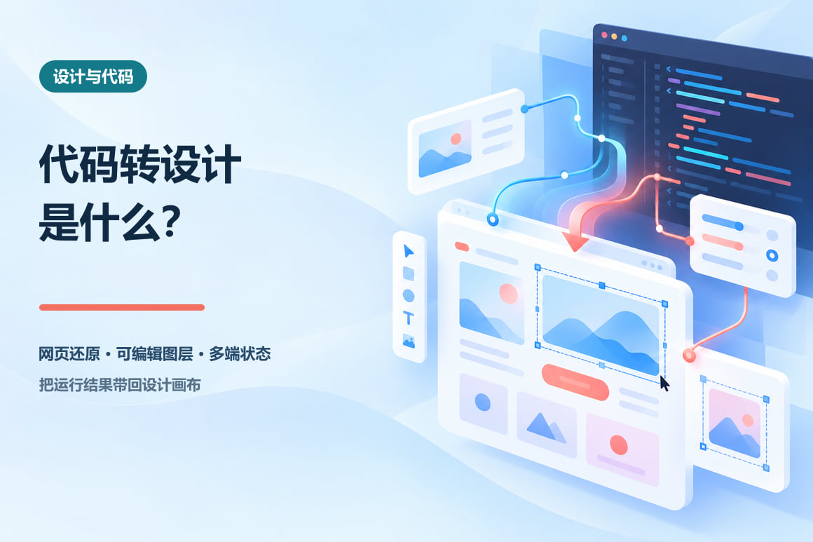 代码转设计是什么？把网页还原成可编辑设计稿的完整工作流文章封面