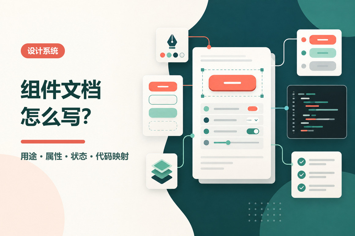 组件文档怎么写？用途、属性、状态与代码映射模板文章封面