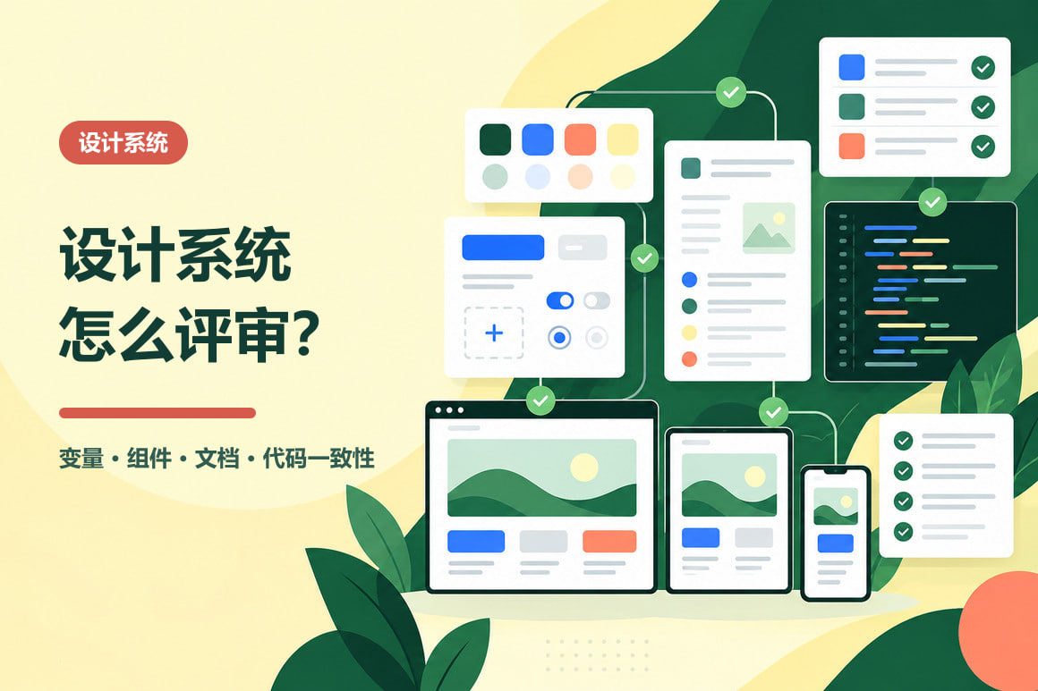 设计系统怎么评审？变量、组件、文档与代码一致性清单相关文章封面