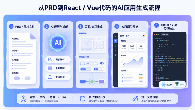 从PRD到React或Vue代码的AI应用生成流程