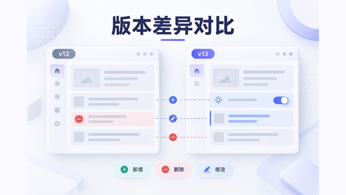 版本差异对比页怎么设计？新增、删除与恢复文章封面
