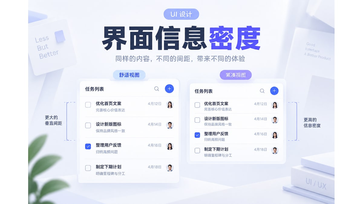 界面信息密度怎么控制？紧凑与舒适模式取舍文章封面