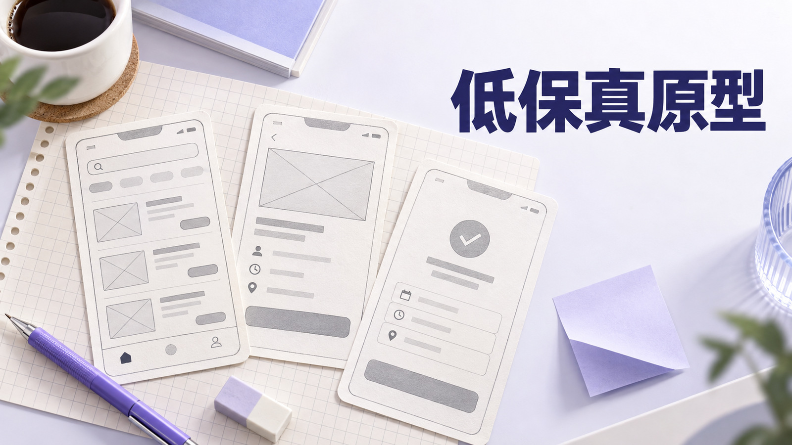 低保真原型用灰阶页面表达信息结构和用户操作路径