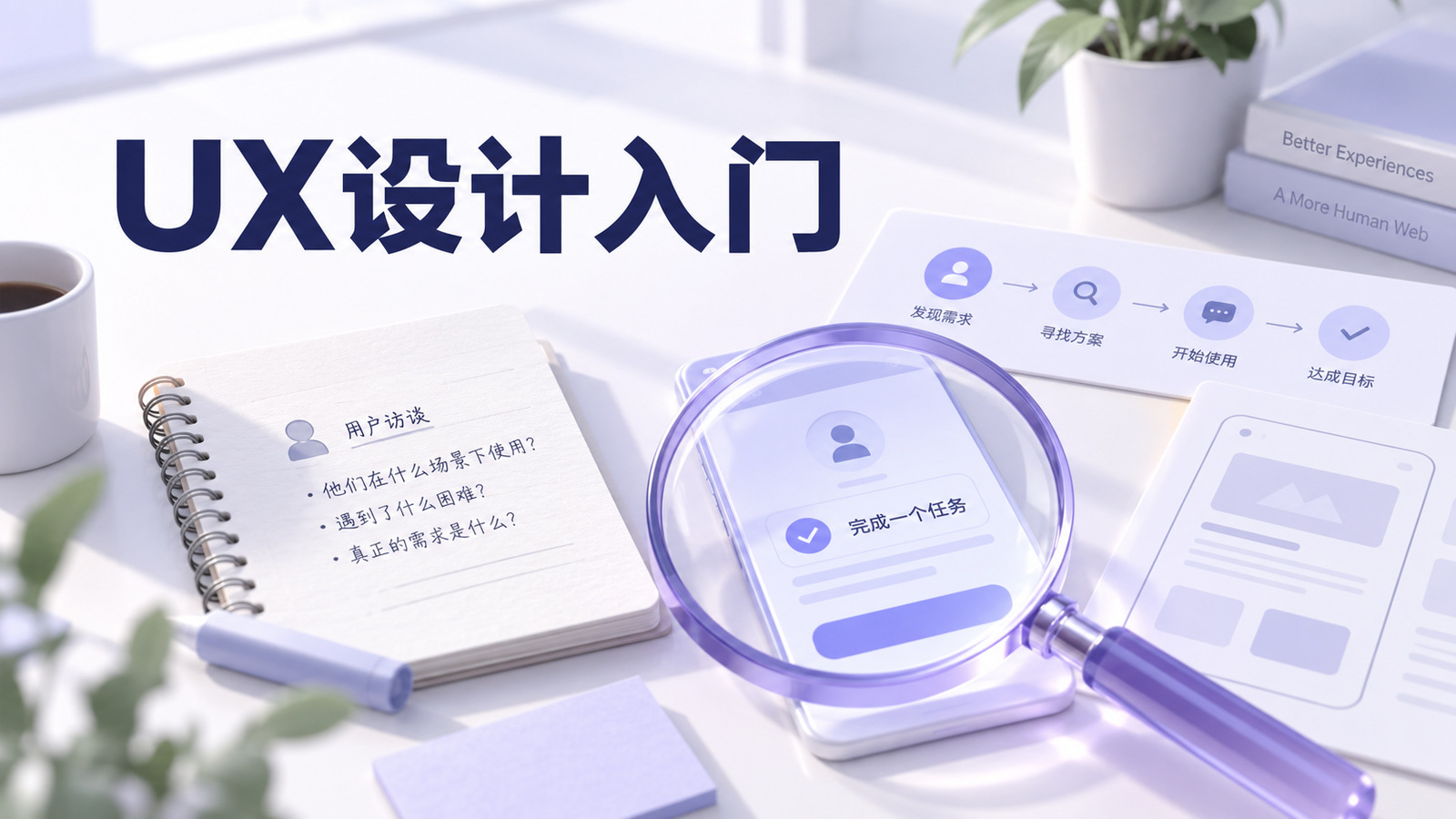 UX设计围绕用户任务连接研究记录、页面方案和体验验证