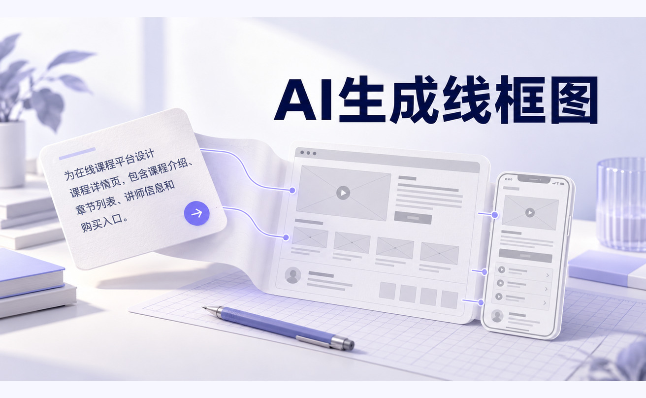 AI线框图怎么生成？从需求描述到可评审线框图的完整方法文章封面