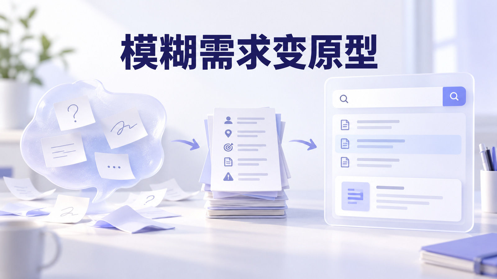 模糊需求从零散想法逐步变成清晰的原型页面