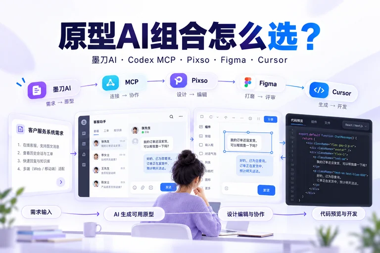 AI原型工作流怎么搭？墨刀AI客户端、Codex+墨刀MCP与Pixso/Figma/Cursor组合详解文章封面