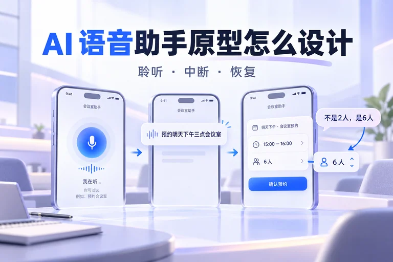 AI语音助手原型怎么设计？把聆听、中断和恢复画清楚文章封面