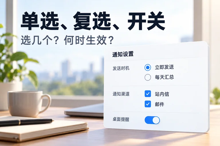 单选框、复选框和开关怎么选？选择规则与生效时机文章封面