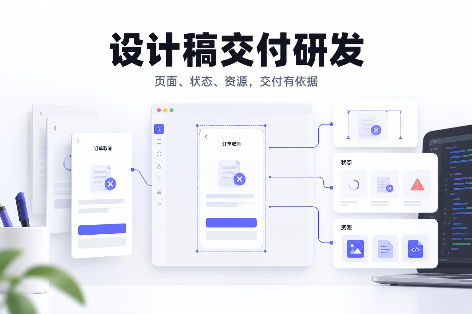 设计稿交付研发：订单取消画板关联尺寸、状态和资源