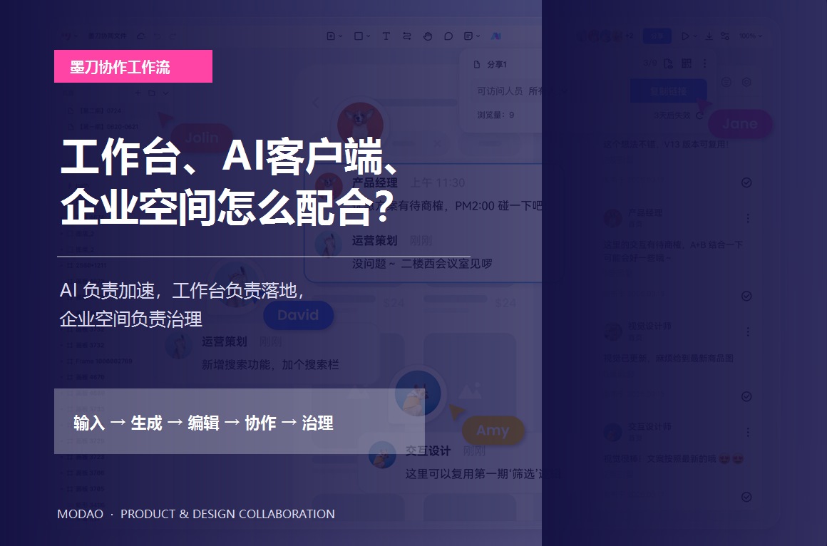墨刀工作台、AI客户端和企业空间如何配合使用？团队协作指南文章封面